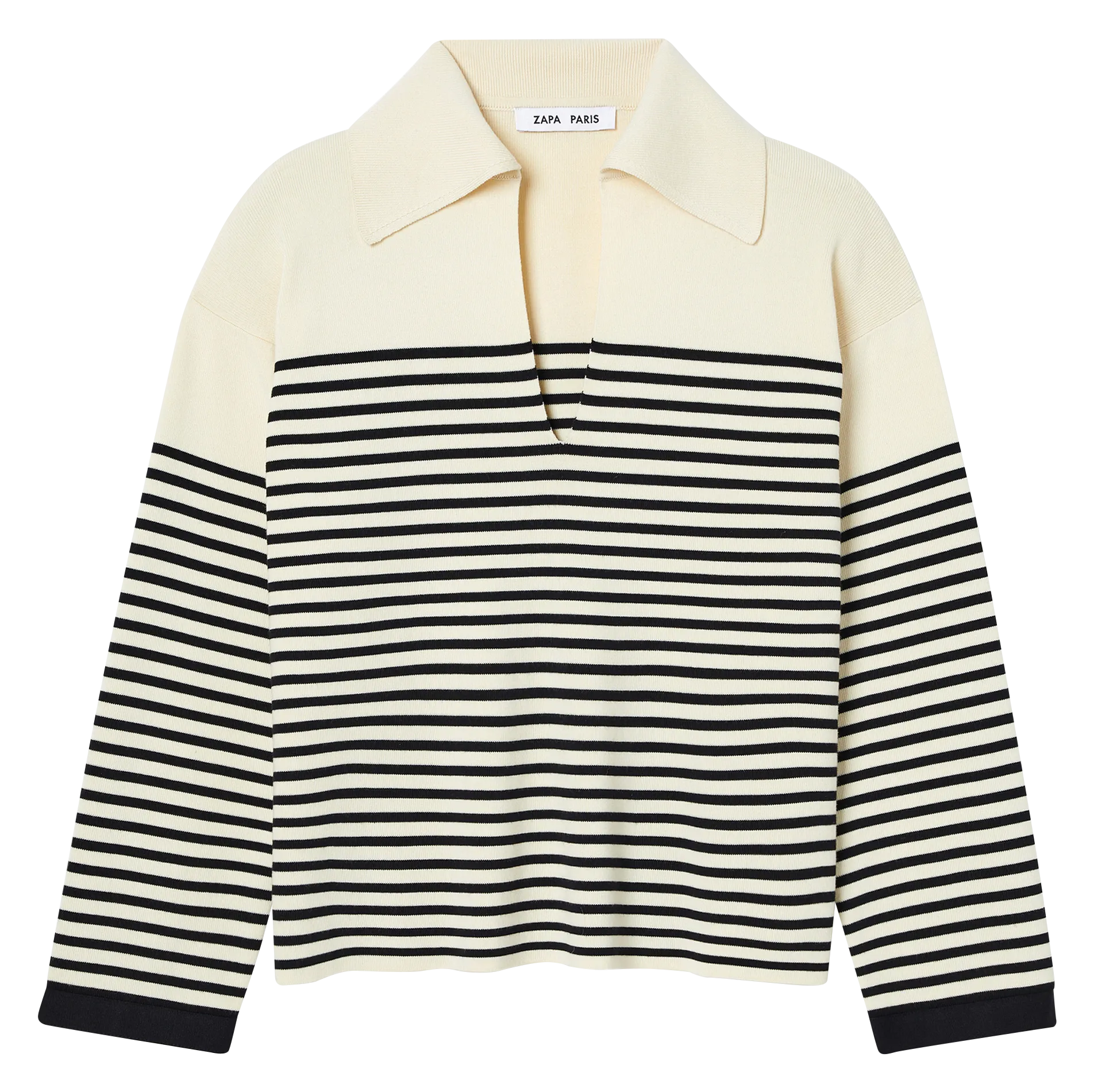ZAPA NAUTIC - Jersey oversize de algodón a rayas con cuello de pico en rosa